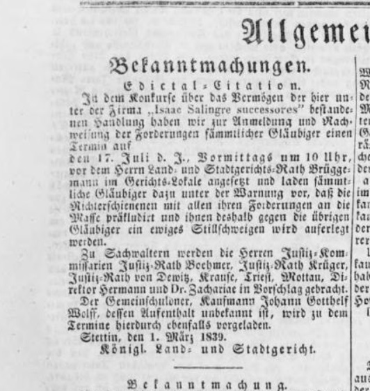 Allgemeine Preußische Staats-Zeitung vom 07.05.1839_Nr. 126, S. 530_Konkurs