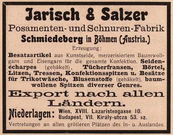 Compass 1911, Bd. III, T2, Inserat Jarisch & Salzer
